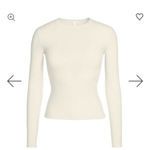 Skims COTTON JERSEY LONG SLEEVE T-SHIRT  BONE color size S